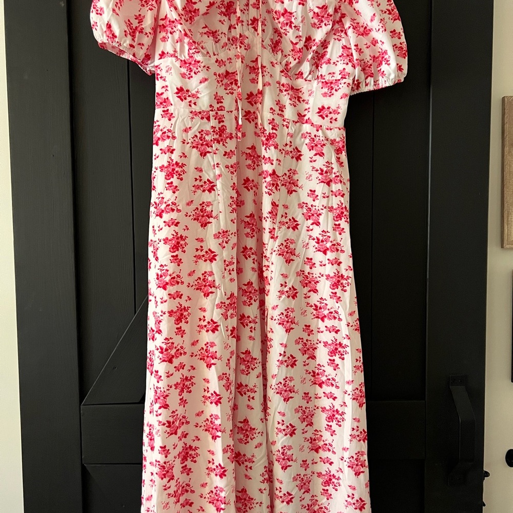 Floral Pink and White Maxi Dress